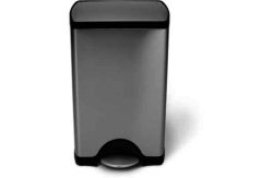 simplehuman 38L Rectangular Pedal Bin - Stainless Steel.